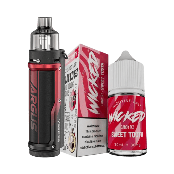 Combo Pod Mod Argus + Líquido Wicked Salt Candy Ice