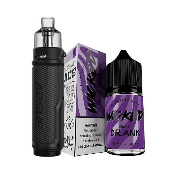 Combo Pod Mod Argus + Líquido Wicked Salt Grape Ice