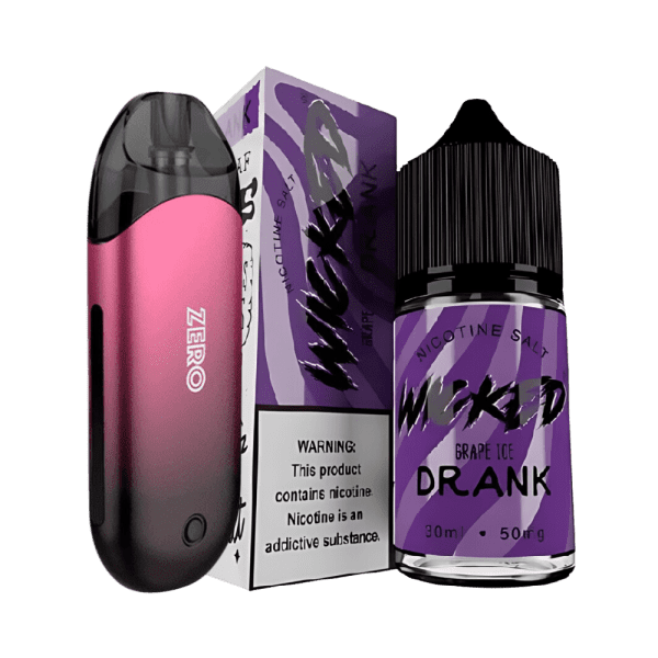 Combo Pod Renova Zero + Líquido Wicked Salt Grape Ice