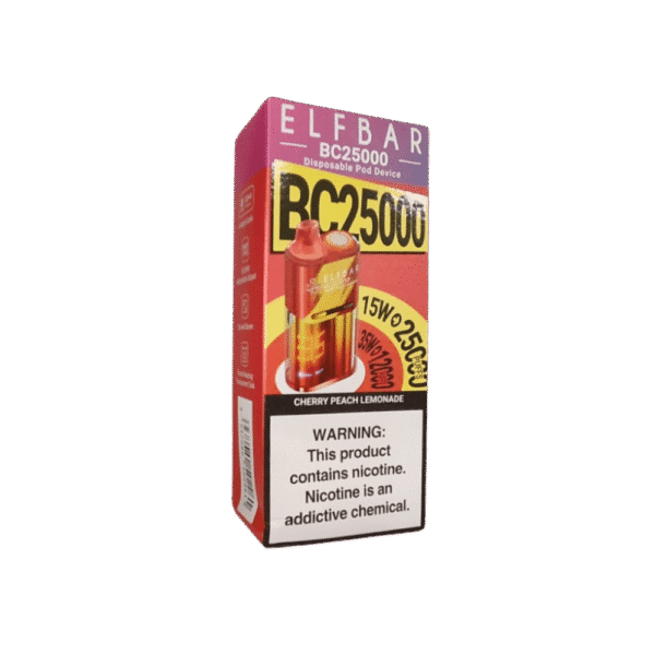pod descartável elf bar bc25000 - Pod Descartável Elf Bar BC25000 - 25.000 puffs - Cherry Peach Lemonade