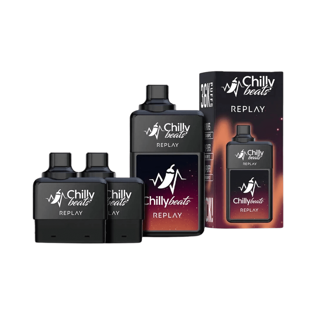 Pod Descartável Chilly Beats Replay - 36.000 Puffs - Mango Strawberry Ice + Banana Grape Ice + Pineapple Grape Ice 1 Pod Descartável Chilly Beats - Pod Descartável Chilly Beats Replay - 36.000 Puffs - Mango Strawberry Ice + Banana Grape Ice + Pineapple Grape Ice
