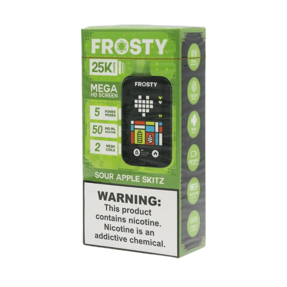 Pod Descartável Frosty - 25.000 Puffs - Sour Apple Skitz 1 Pod Descartável Sour Apple Skitz - Pod Descartável Frosty - 25.000 Puffs - Sour Apple Skitz
