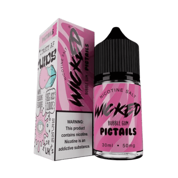 líquido wicked salt - Líquido Wicked Salt - Bubble Gum - Pigtails