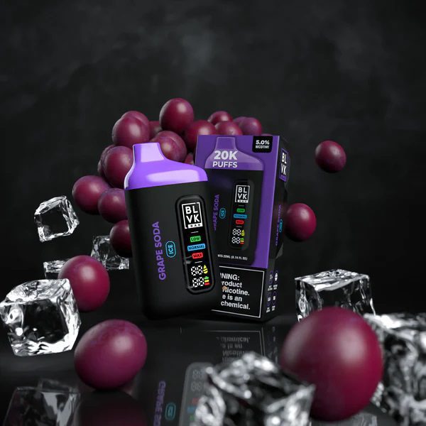 pod descartavel blvk bar - Pod Descartável BLVK Bar - 20.000 puffs - Grape Soda Ice