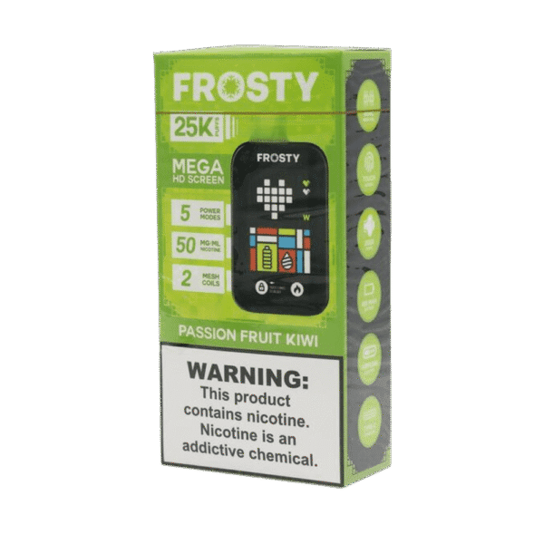 pod descartável passion fruit kiwi - Pod Descartável Frosty - 25.000 Puffs - Passion Fruit Kiwi