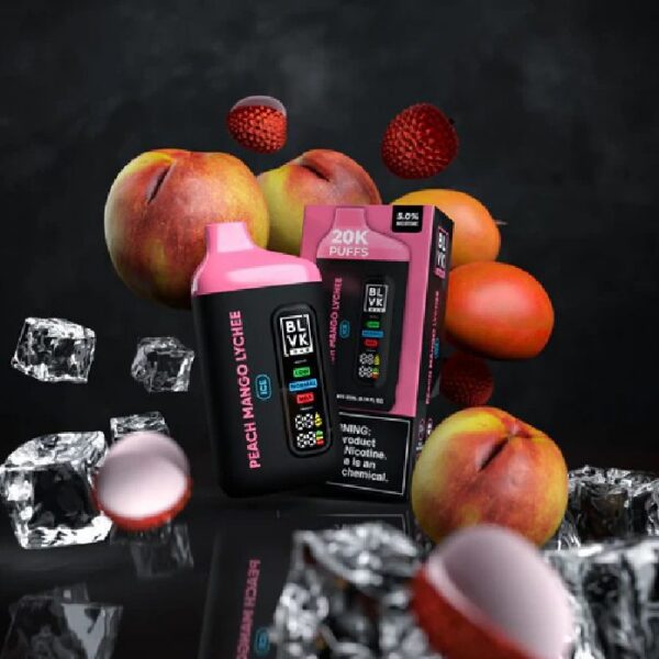 pod descartavel 20000 puffs - Pod Descartável BLVK Bar - 20.000 puffs - Peach Mango Lychee Ice