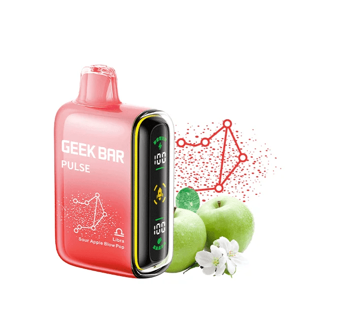 Pod Descartável Geek Bar Pulse - 15000 Puffs - Sour Apple Blow Pop 1 Pod Descartável Geek Bar Pulse - Pod Descartável Geek Bar Pulse - 15000 Puffs - Sour Apple Blow Pop