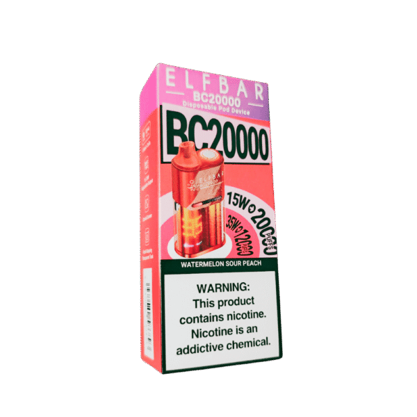 pod descartável elf bar - Pod Descartável Elf Bar BC20000 - 20.000 puffs - Watermelon Sour Peach