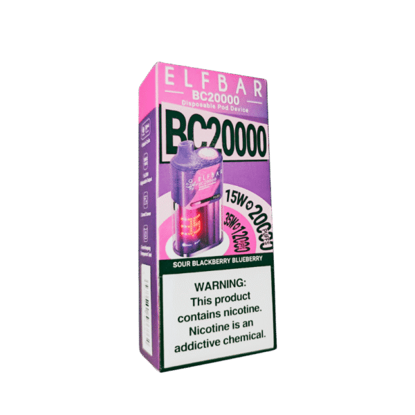 pod descartavel elf bar bc20000 - Pod Descartável Elf Bar BC20000 - 20.000 puffs - Sour Blackberry Blueberry