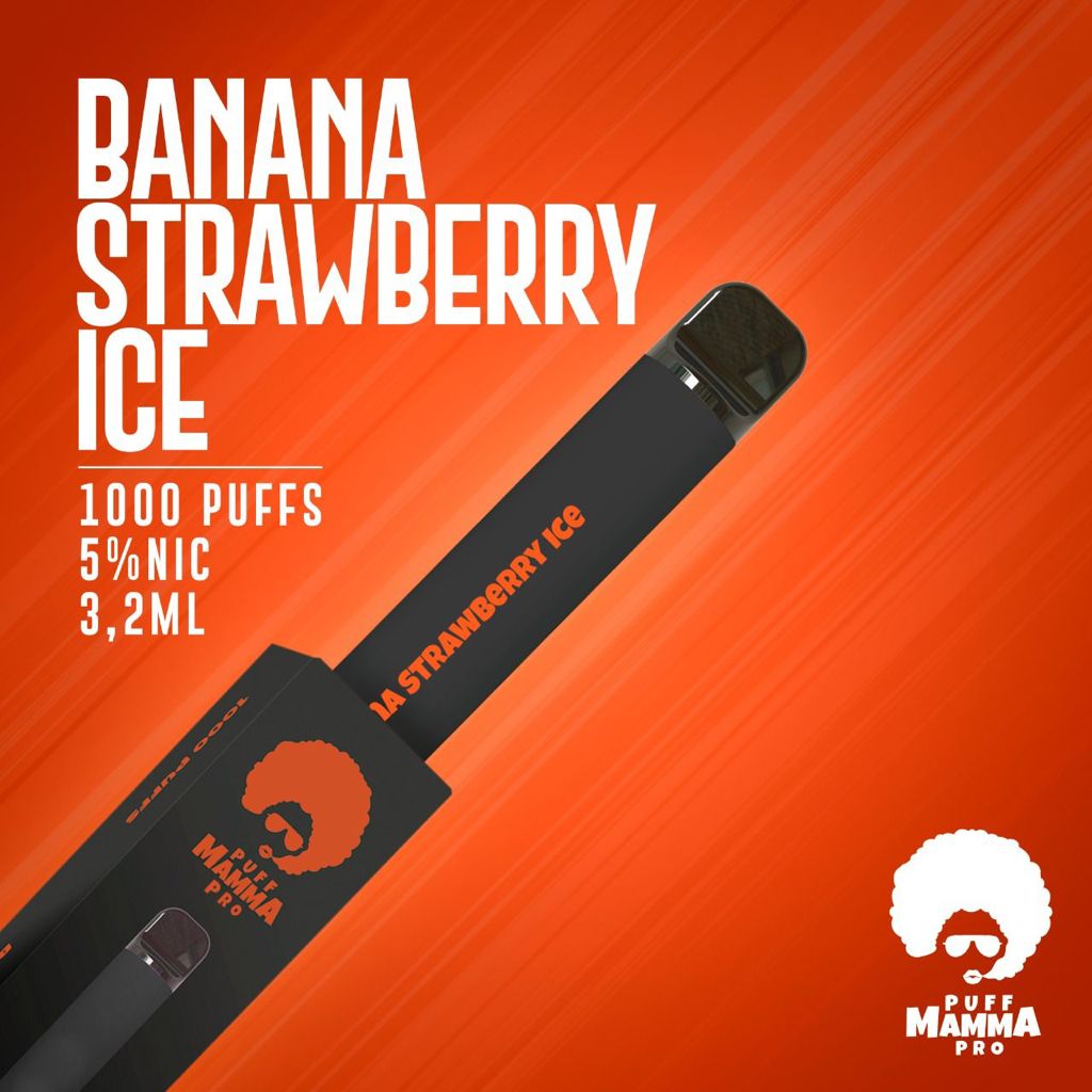 Pod Descartável Puff Mamma - Pro - 1000 Puffs - Banana Strawberry Ice 1 Pod Descartável Puff Mamma Pro - Pod Descartável Puff Mamma - Pro - 1000 Puffs - Banana Strawberry Ice