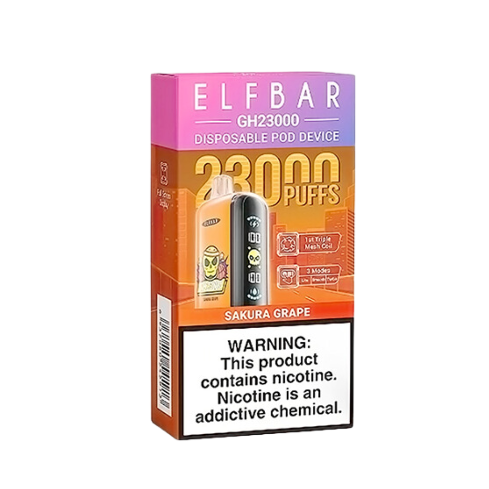 Pod Descartável Elf Bar Gh23000 - 23.000 Puffs - Sakura Grape 1 Pod Descartavel Elf Bar Gh23000 - Pod Descartável Elf Bar Gh23000 - 23.000 Puffs - Sakura Grape