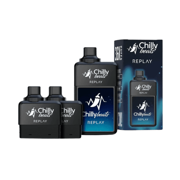 pod descartável chilly beats - Pod Descartável Chilly Beats Replay - 36.000 Puffs - Brain Freeze + Double Melon Ice + Blue Raspberry Ice