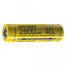 bateria 18650 imr - Bateria 18650 IMR 40A 2600 mAh - NITECORE