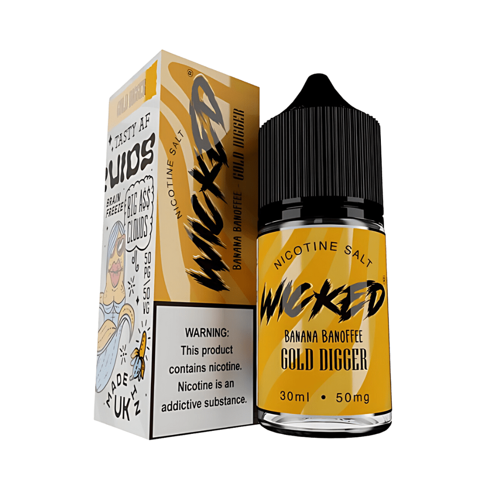 Líquido Wicked Salt - Banana Banoffee - Gold Digger 1 Líquido Banana Banoffee - Líquido Wicked Salt - Banana Banoffee - Gold Digger